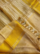 Pure Tissue Silk Stripes Saree With Katan silk Border.