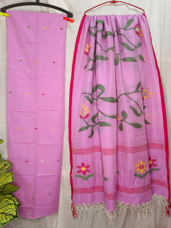 Pure Cotton Silk Jamdani 2pc Unstitched Suit .