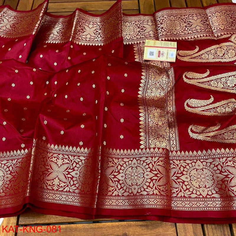 Pure Kanjivaram Silk Hand weaved saree With Blouse. ( length- 6.5 meter )