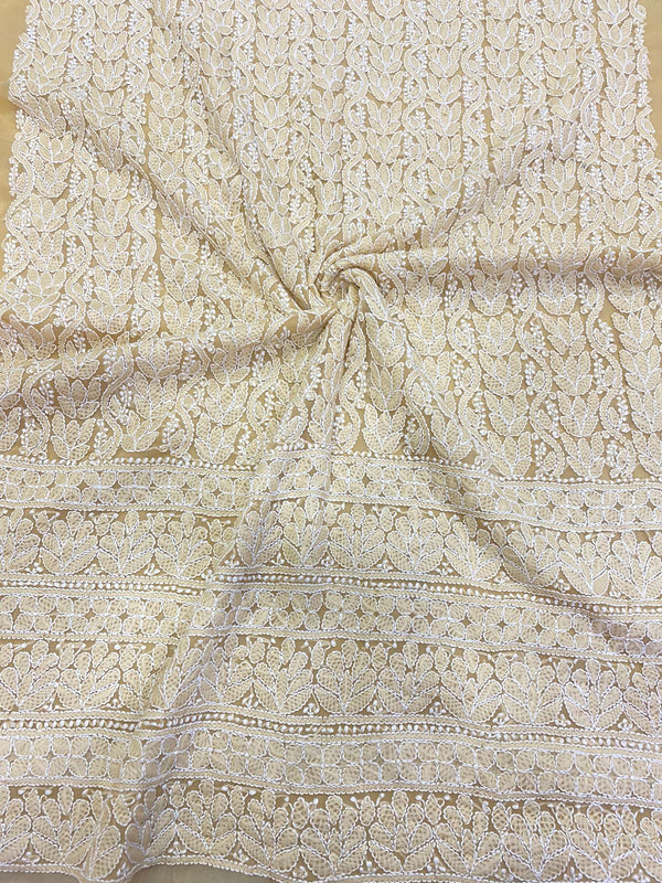 Pure Georgette Chikankari Hand Work Unstitched Suit.