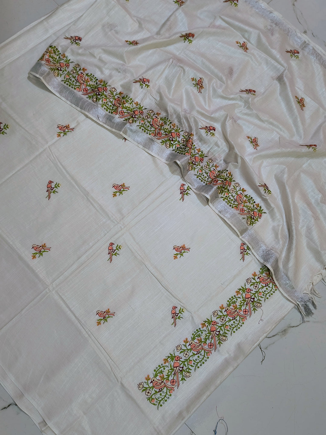 Premium Quality Bhagalpuri Slub Linen 3 Pc Unstitched Suit