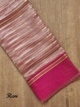 Pure Tissue Silk Stripes Saree With Katan silk Border.