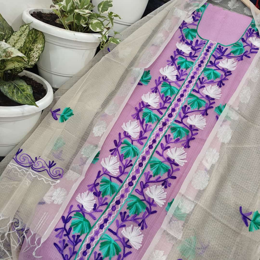 Cotton Kota Dorai Salwar Suit with Aari Work