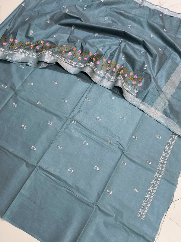 Premium Quality Bhagalpuri Slub Linen 3 Pc Unstitched Suit