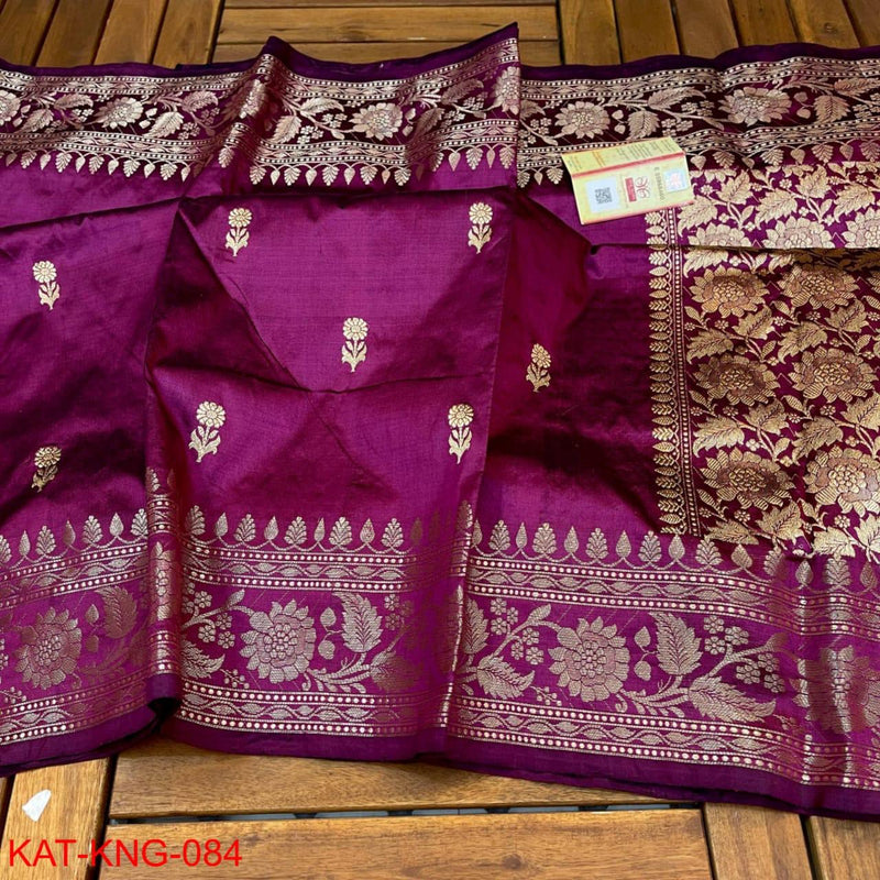 Pure Kanjivaram Silk Hand weaved saree With Blouse. ( length- 6.5 meter )