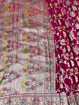 Pure Banaresi Khaddi Georgette Heavy Jaal Weaved Saree . ( Length- 6.3 Meter )