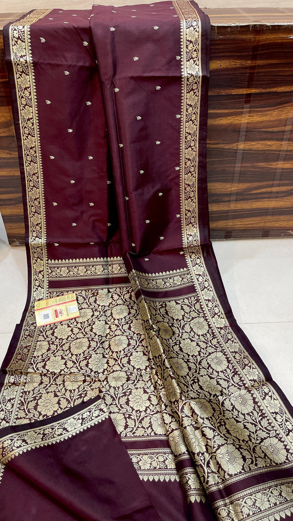 Pure Kanjivaram Silk Hand weaved saree With Blouse. ( length- 6.5 meter )