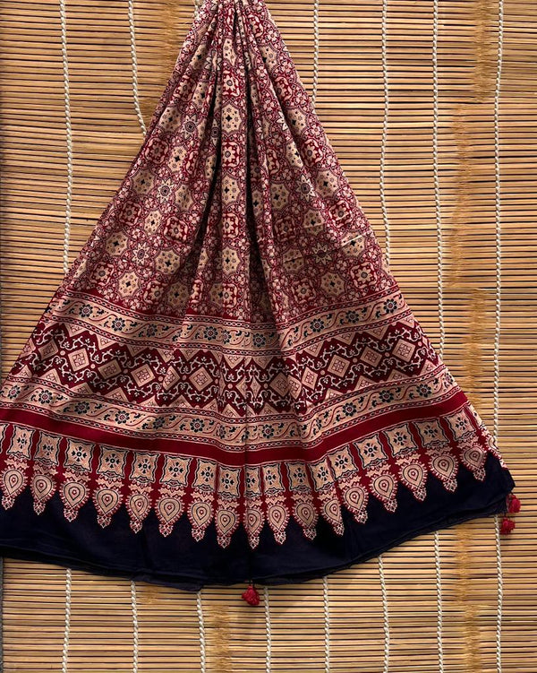 Pure cotton Azrak Print Dupatta.