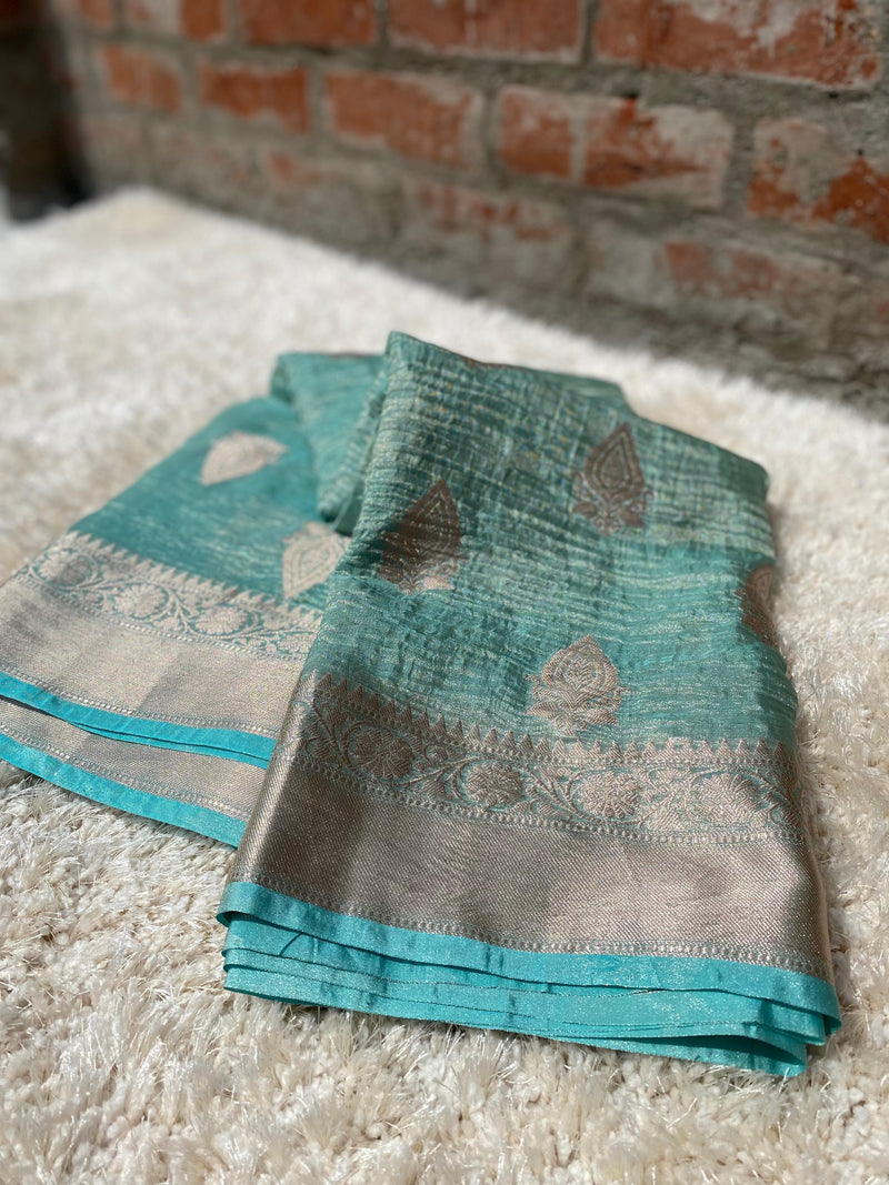 Banarasi Soft Katan Crush Tissue Silk Saree