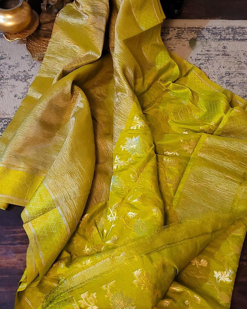 Banarasi Tissue Silk Saree With Blouse.