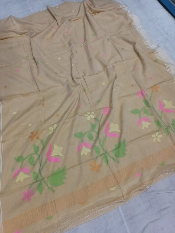 Pure Cotton 100 Count jamdani Saree Without Blouse . ( Length- 6.3 meter )