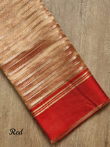 Pure Tissue Silk Stripes Saree With Katan silk Border.