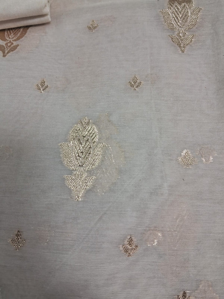 Pure Banarasi Mercerised Cotton Lorex Weaving Unstitched Suit .