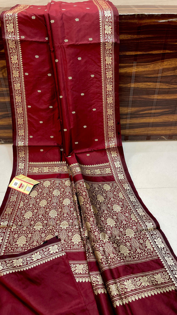 Pure Kanjivaram Silk Hand weaved saree With Blouse. ( length- 6.5 meter )