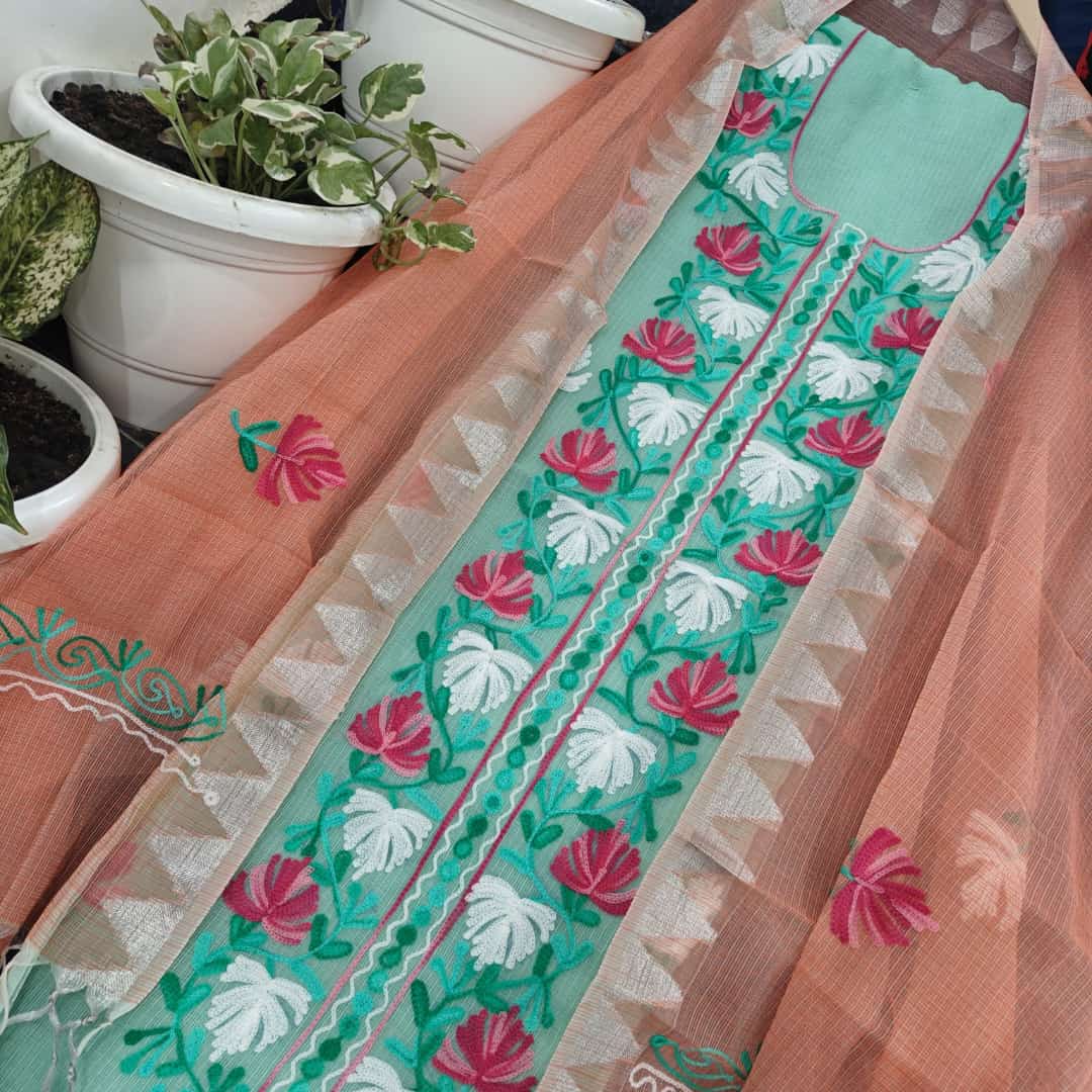 Cotton Kota Dorai Salwar Suit with Aari Work