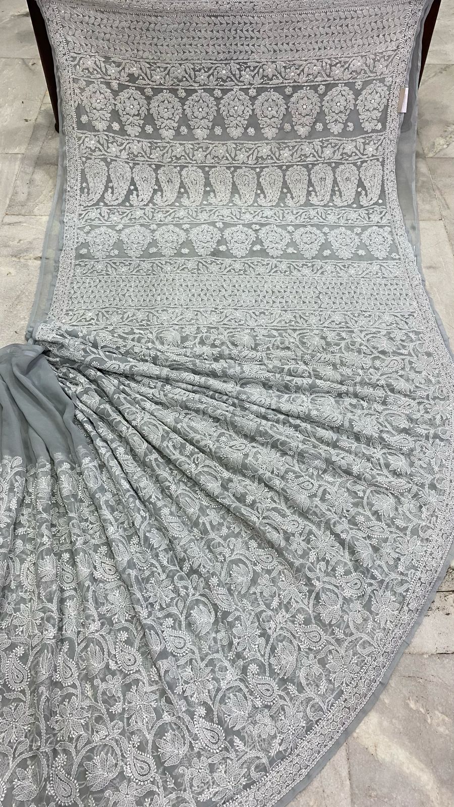 Reem Sameer Shaikh Red Chikankari Saree - TheChikanLabel | Lucknow  Chikankari Kurtis & Suits