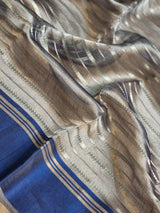 Pure Tissue Silk Stripes Saree With Katan silk Border.