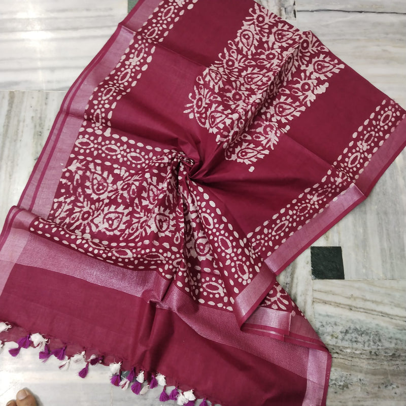 Bhagalpuri semi linen dupatta