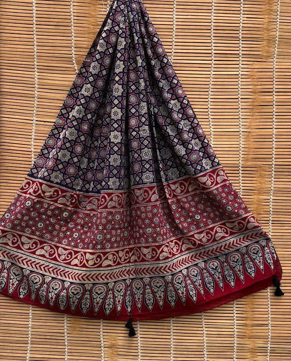 Pure cotton Azrak Print Dupatta.