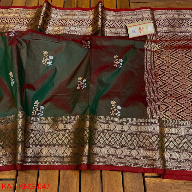 Pure Kanjivaram Silk Hand weaved saree With Blouse. ( length- 6.5 meter )