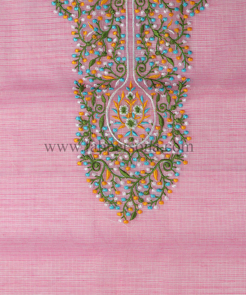 Pure Cotton Kota Doriya Embroidery Unstitched Suit With Dupatta