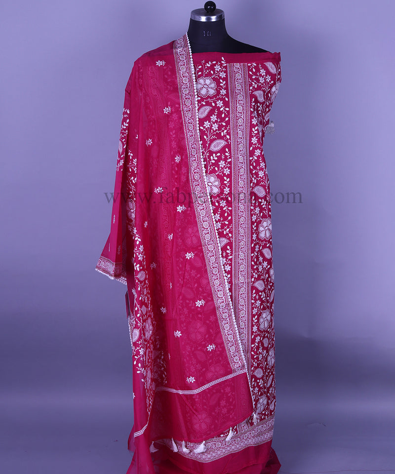 Pure Banarasi Mercerized Chanderi zari Buti weaved Unstitched Suit With Pure Mercerized Chanderi Zari weaved Dupatta.