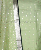 Pure Banarasi Cotton Lorex zari Buti weaved Unstitched Suit With Pure Organza Zari weaved Dupatta.