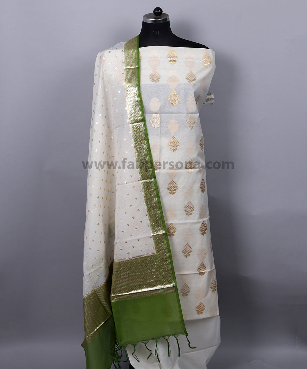 Buy Casual Wear Green Weaving Banarasi Silk Dress Material Online From  Surat Wholesale Shop.