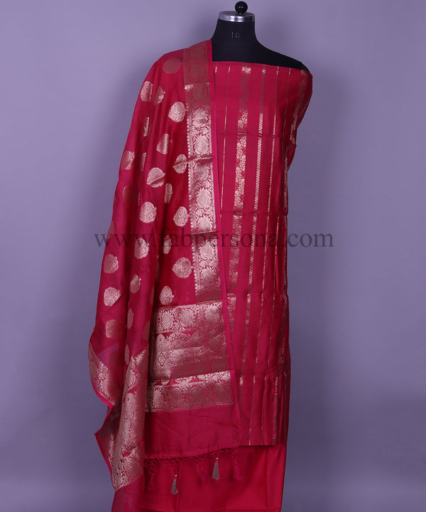 Pure Banarasi Resham Chanderi SilK Unstitched Suit With Resham Chanderi- Dupatta.