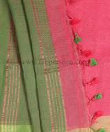 Pure Linen By Linen Plain Saree With Blouse