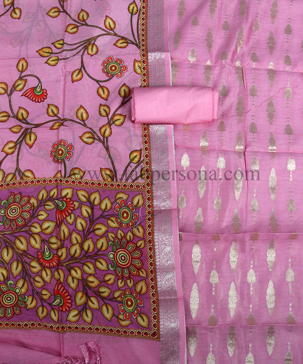 Pure Banarasi Chanderi Zari Booti Weaved Suit With Chanderi Silk Digital Print Dupatta