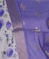 Pure Banarasi Cotton Chanderi Silk Zari Work Unstitched Suit With Digital Print Dupatta.