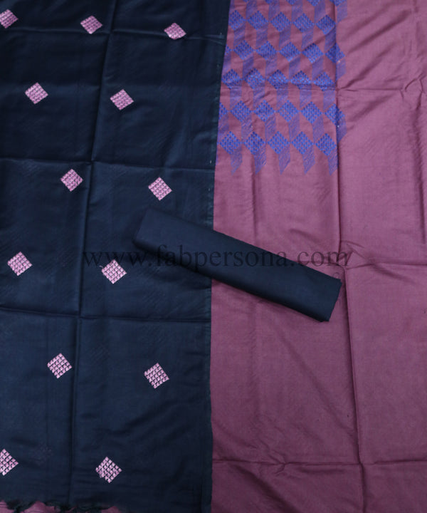 Pure Katan Cotton Embroidered Unstitched With Dupatta