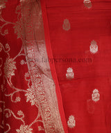 Pure Banarasi Resham Chanderi SilK Unstitched Suit With Resham Chanderi Jaal Work Dupatta