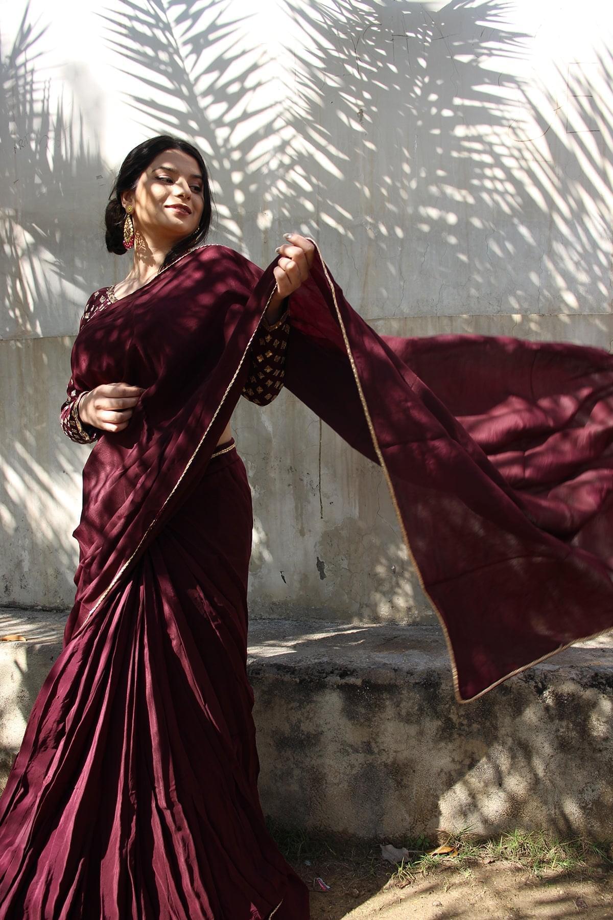 Stunning Shankari Benares Red Artificial Silk Saree - Seven — Seven Sarees