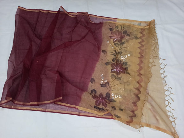 Pure kota-doria Hand painted dupatta