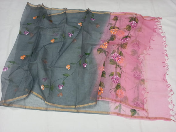 Pure kota-doria Hand painted dupatta