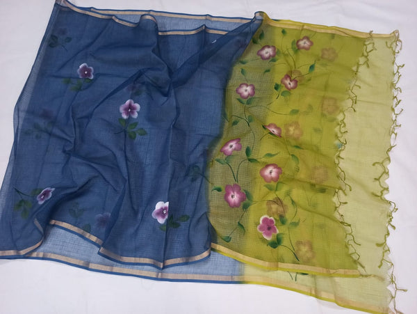 Pure kota-doria Hand painted dupatta