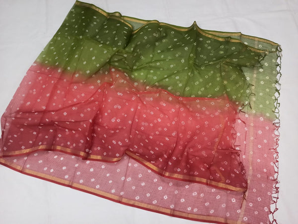 Pure kota-doria Hand Bandhej dupatta