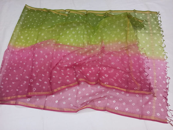 Pure kota-doria Hand Bandhej dupatta