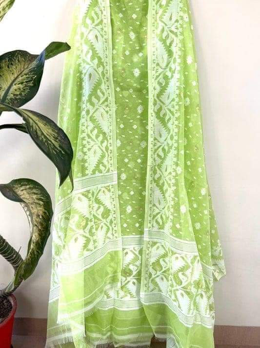 Pure Cotton Silk Jamdani 2pc Unstitched Suit