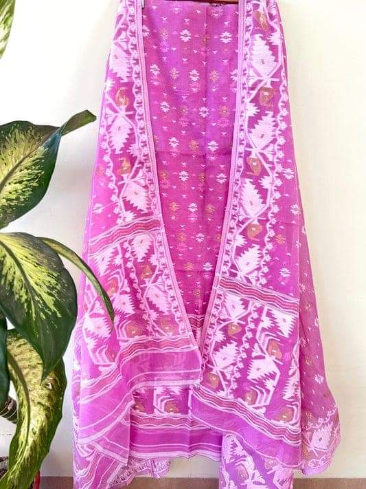 Pure Cotton Silk Jamdani 2pc Unstitched Suit