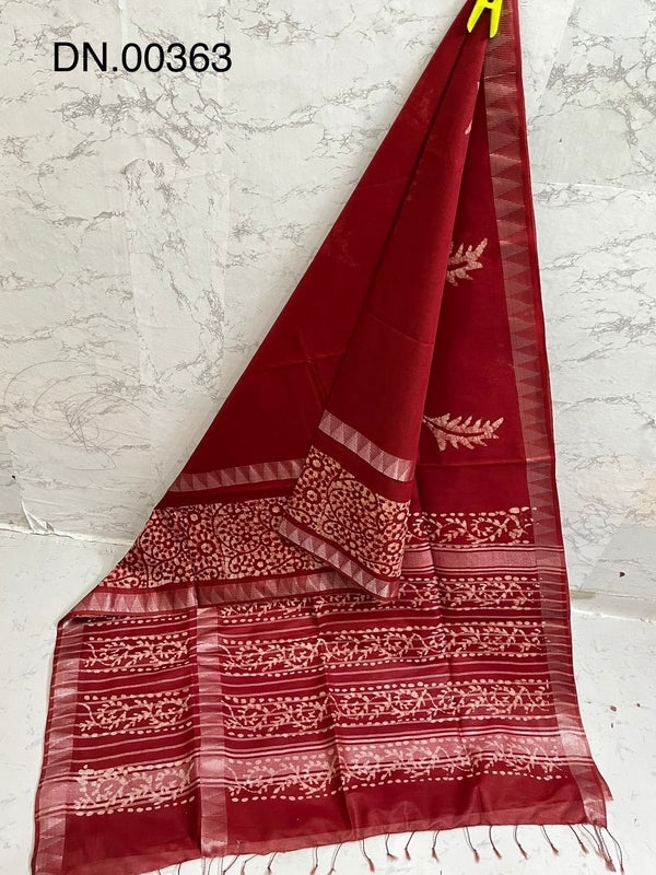 Kota staple Mangalagiri temple border saree with running blouse