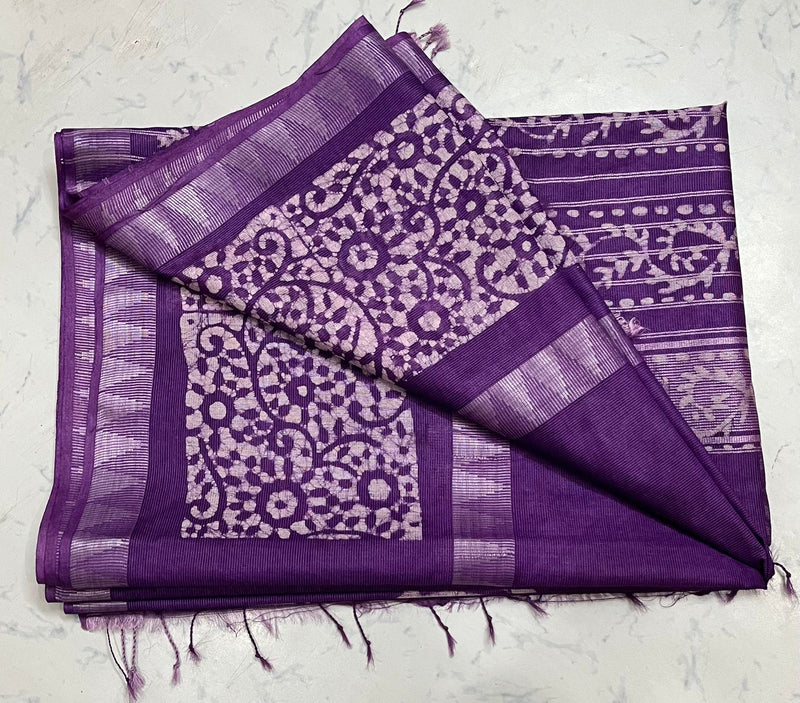 Kota staple Mangalagiri temple border saree with running blouse