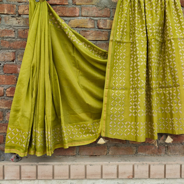 Chanderi Silk Saree with Applique cut work