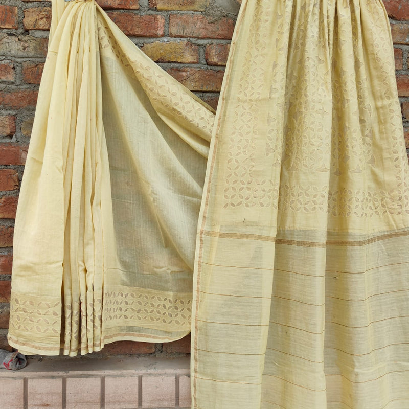 Chanderi Silk Saree with Applique cut work