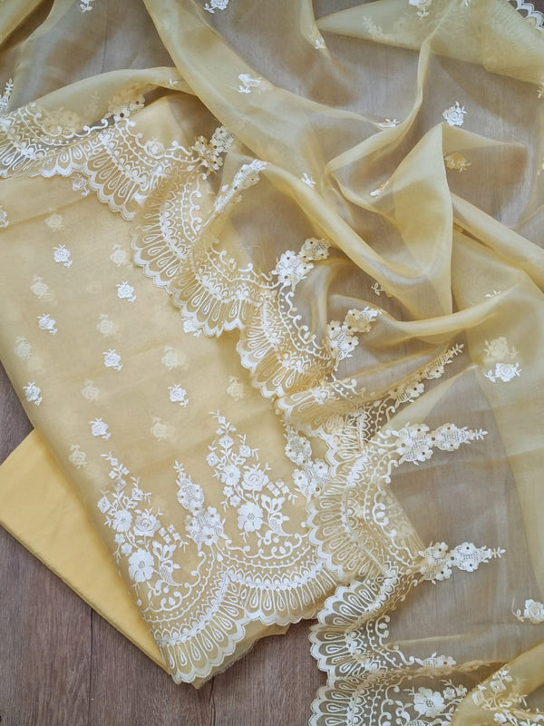 Banarasi Organza Silk Unstitched Suit