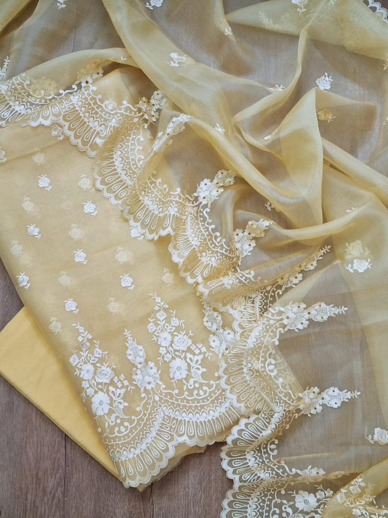 Banarasi Organza Silk Unstitched Suit