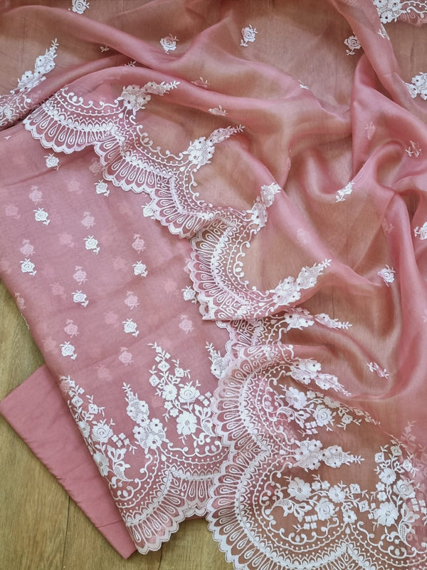 Banarasi Organza Silk Unstitched Suit