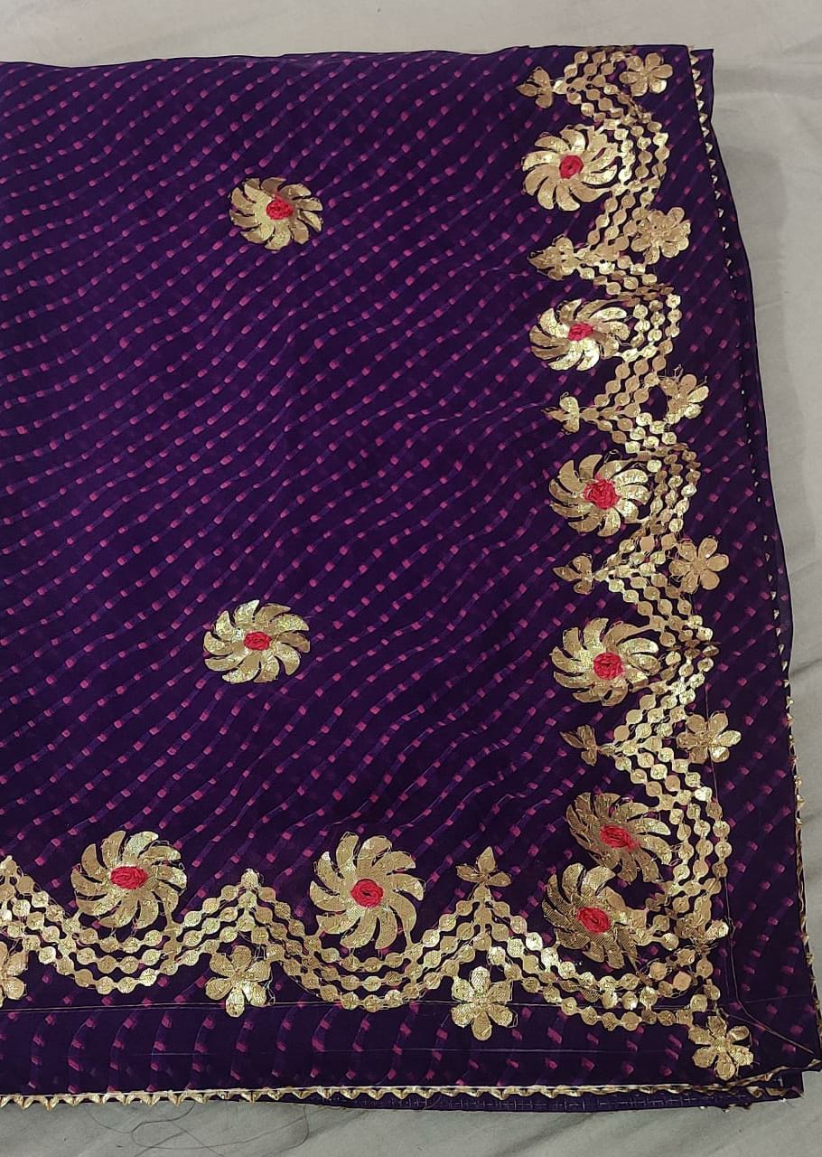 Buy New Leheriya Saree Online - Pure Chiffon Leheriya Saree With Border ...